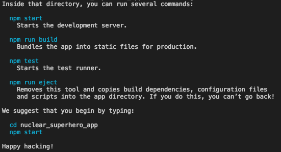Create-react-app command