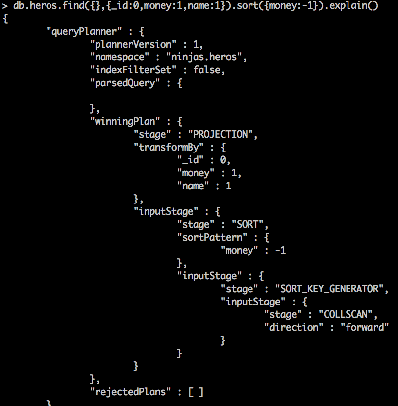 Explain command example