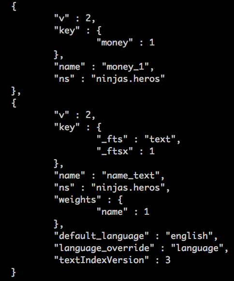 full text index example