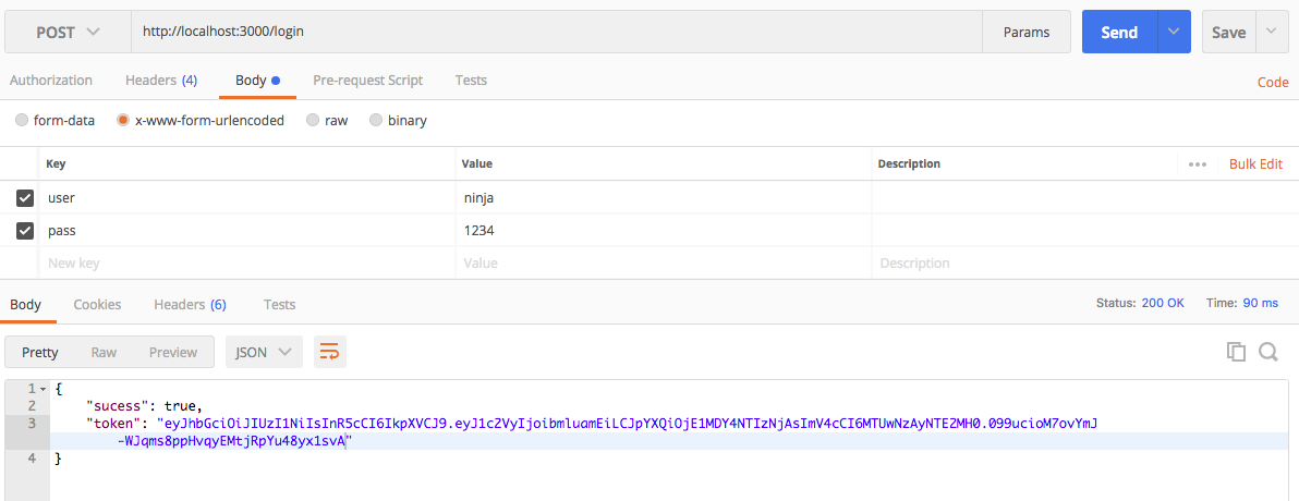 Postman login